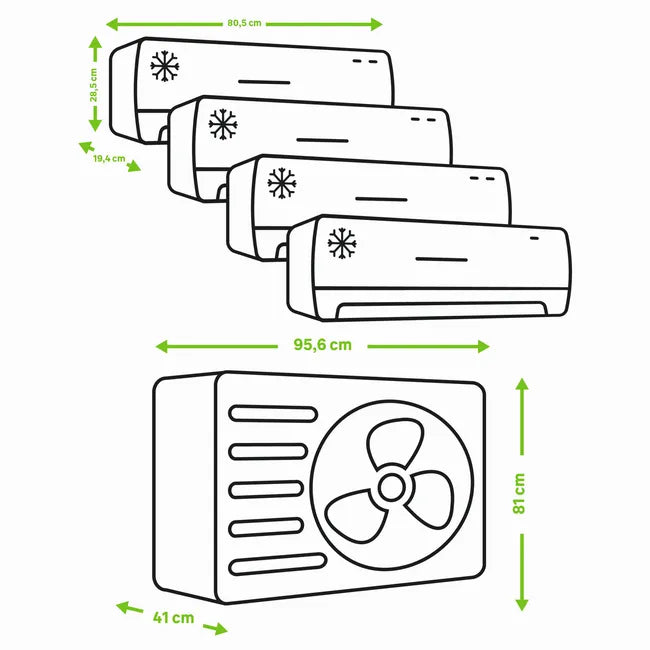 Aire acondicionado 4X1 HTW IX39B 3000+3x2000 fg