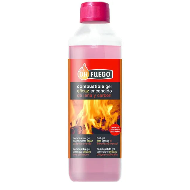 Gel de encendido OK FUEGO 500ml para leña y carbón